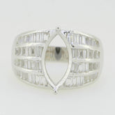 14K White Gold Semi Mount Ring Setting Marquise MQ 14X7mm GTL20265R14KW - Syzjewelry